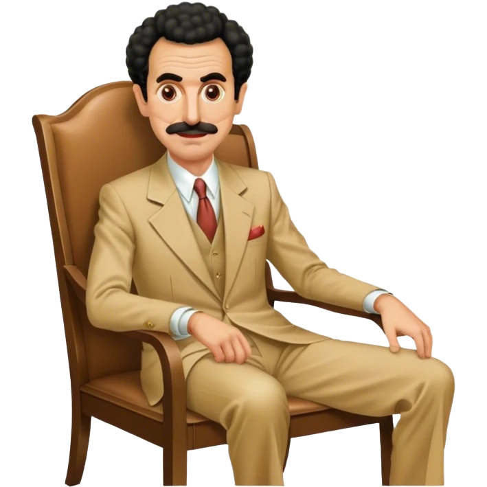 Borat sitting on dining chair emoji