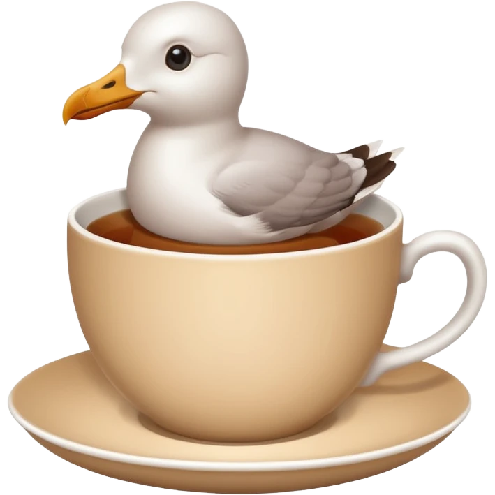 seagull in a cup of tea emoji