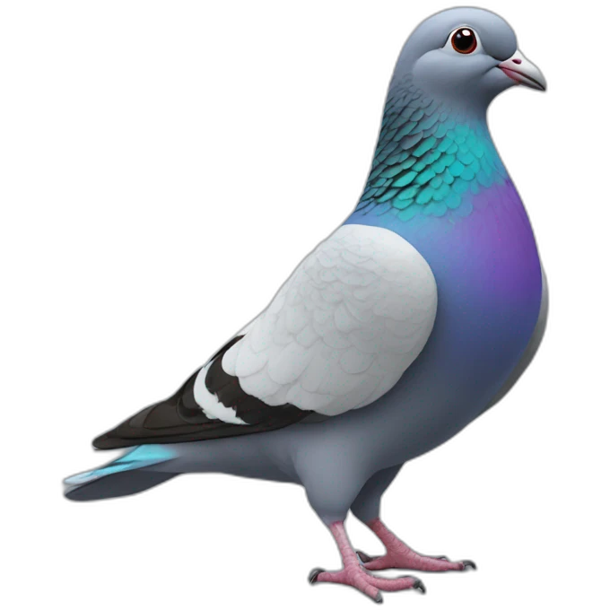 dancing bluebar racing pigeon emoji