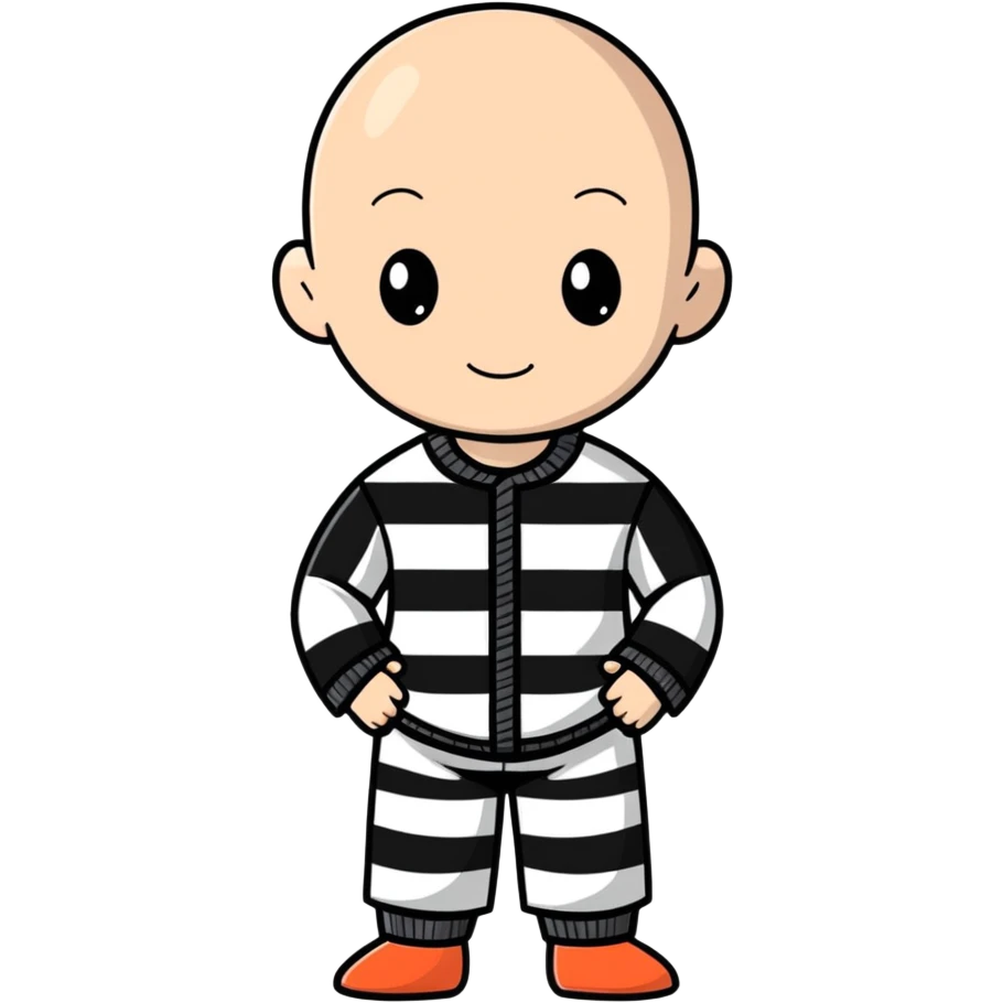 bald boy in striped pajamas emoji