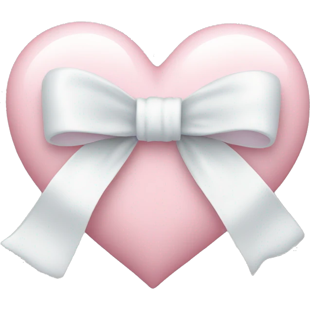 Pastel pink heart with white bow emoji