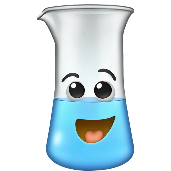 Small neck beaker clear water with drain emoji