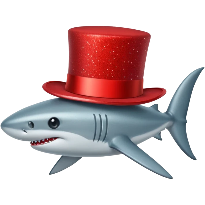 red glitter top hat shark emoji