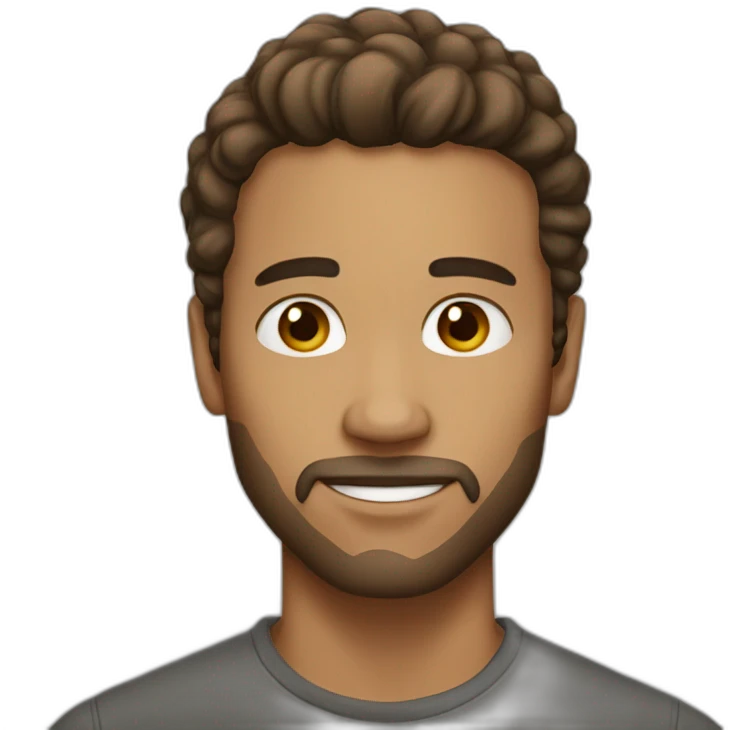 man no beard brown hair light skin emoji