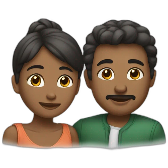 Un couple qui s’embrasse emoji