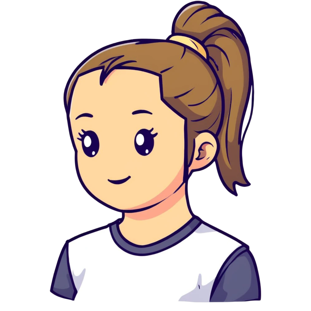Happy girl with ponytail emoji