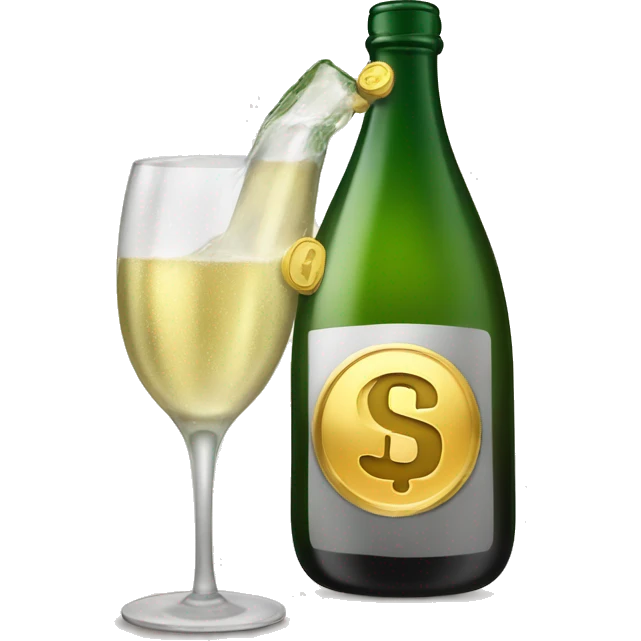 Prosecco and dollars emoji