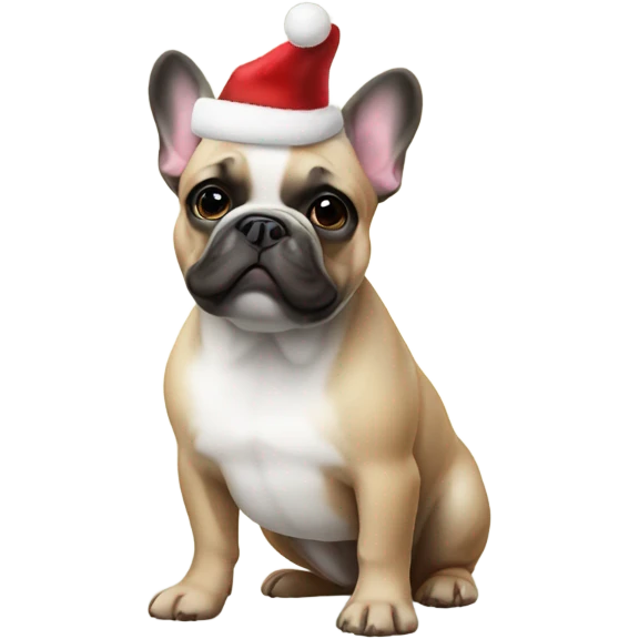French bulldog. Christmas emoji