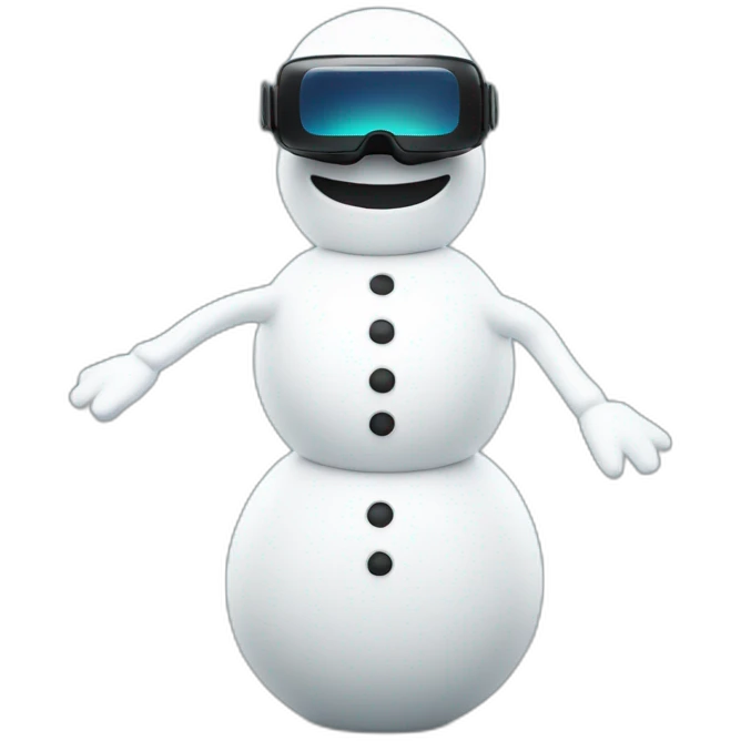 Snowman in vr headset,full body emoji