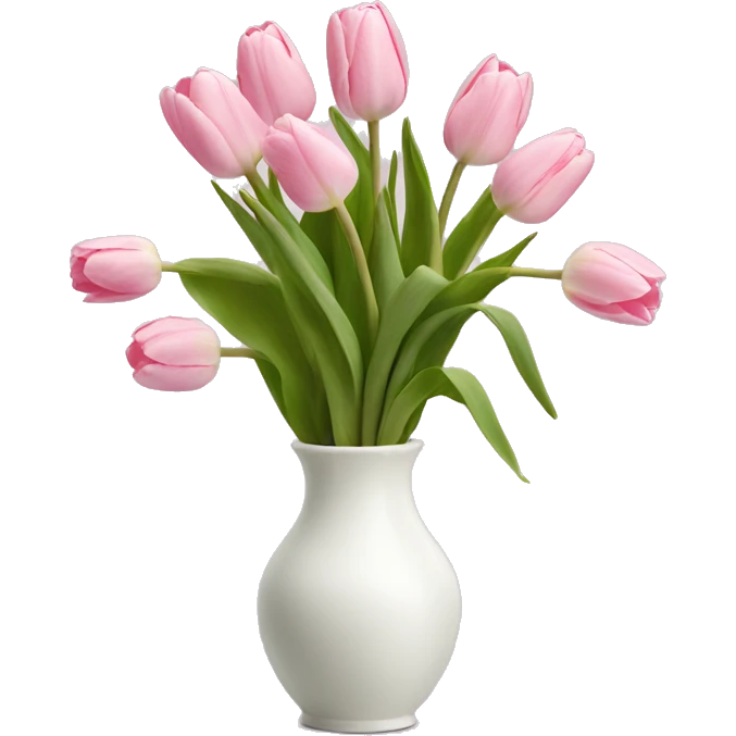 Light pink tulips in white vase emoji