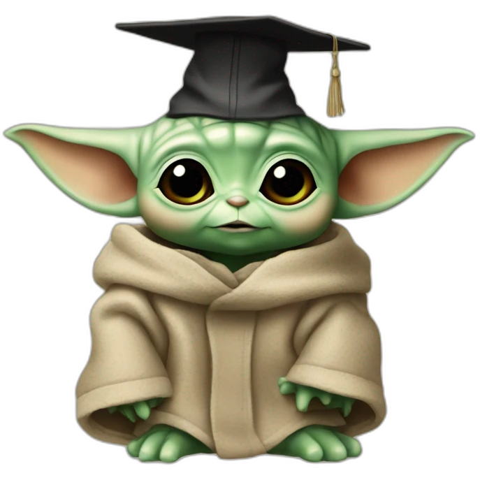 baby yoda with a mortarboard emoji