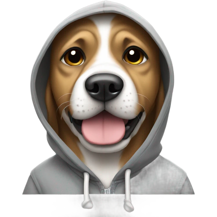 dog wearing a hoodie emoji