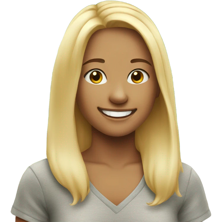blonde girl smiling outdoors emoji