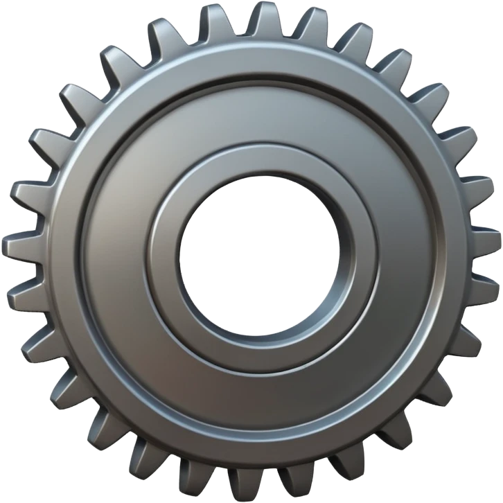 generate a very realistic steel gear emoji