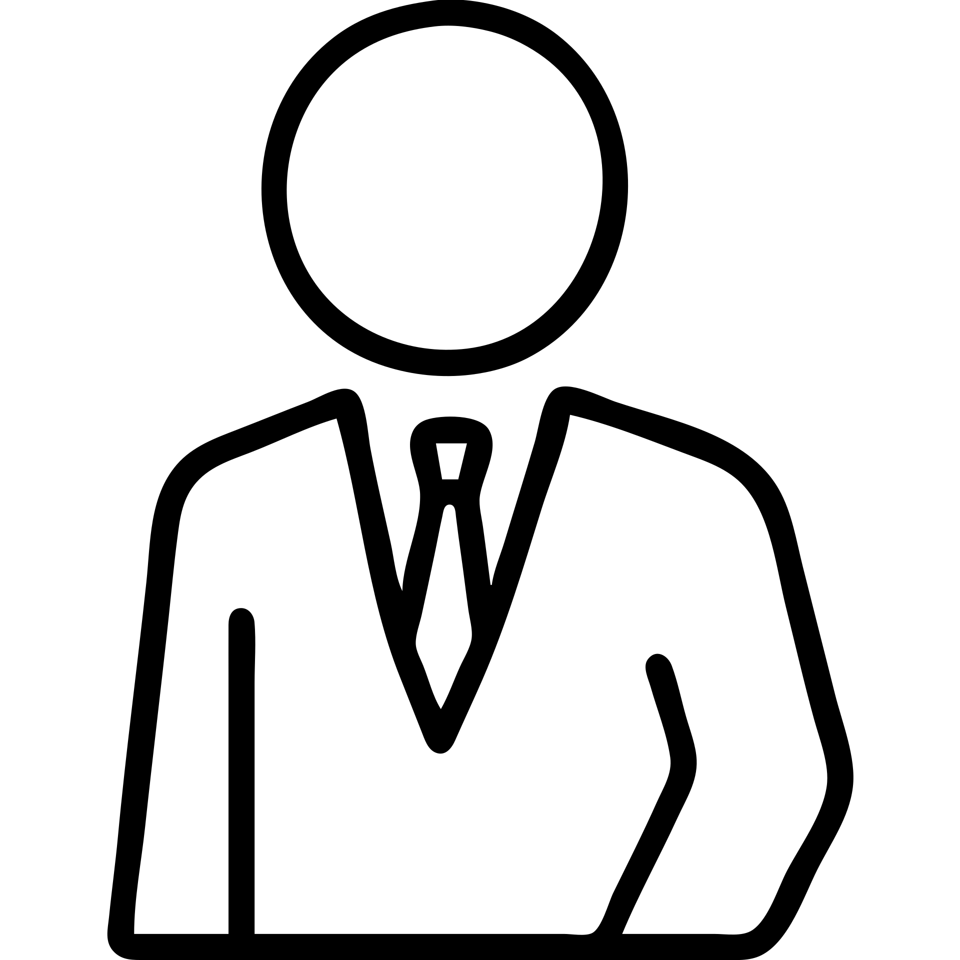 a business man turning his body, outlined icon style, suit and tie emoji