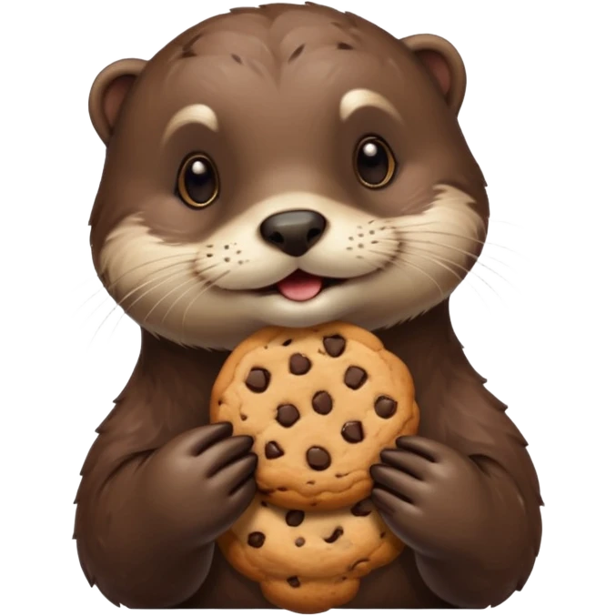 otter eating cookie emoji