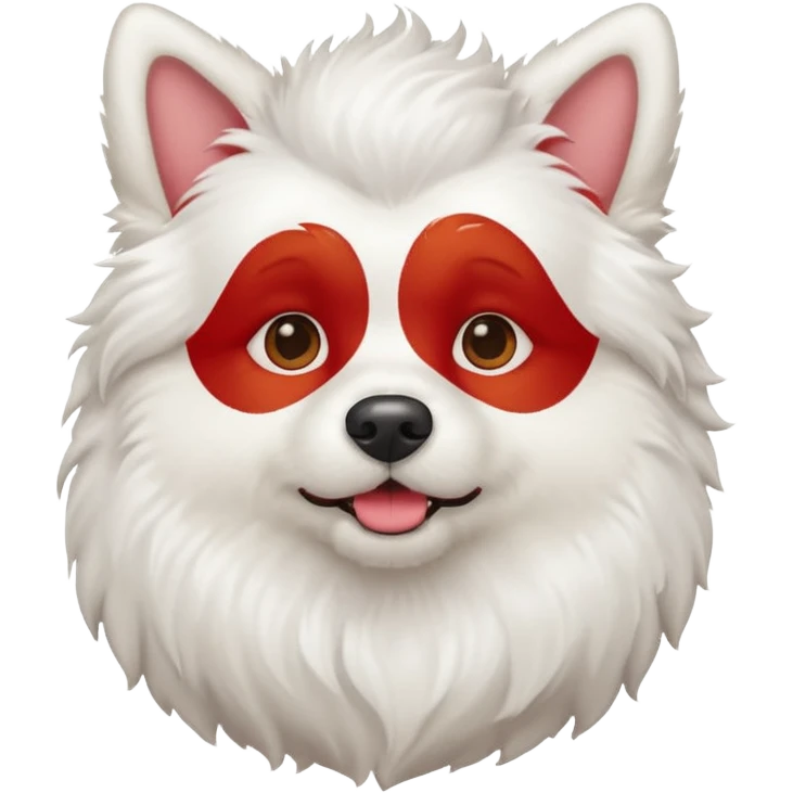 white dog with red beard emoji