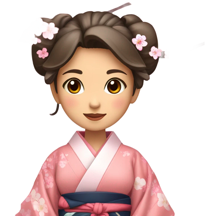 Japan girl with Sakura  emoji