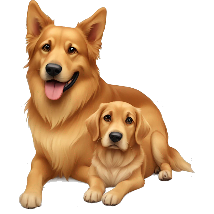 red golden retriever with german shepard emoji