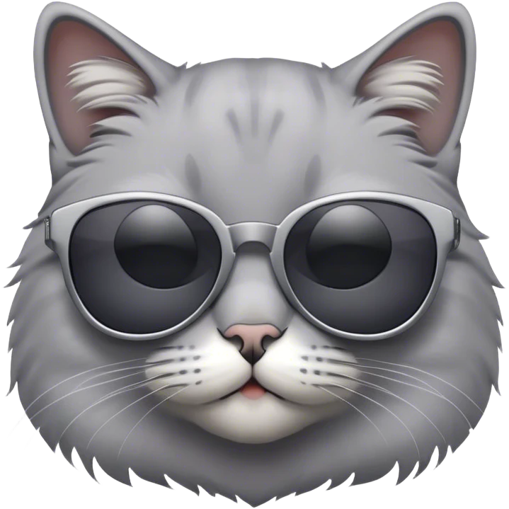 Grey Cat with sunglasses emoji