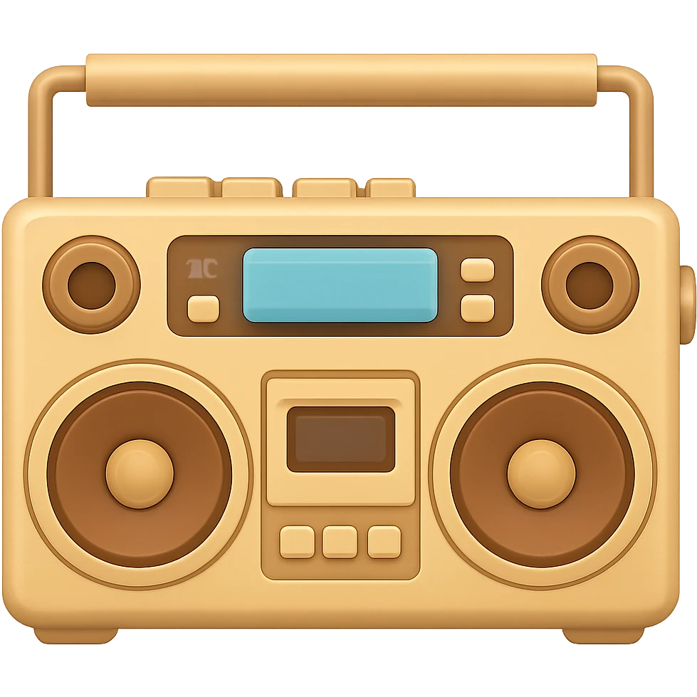 beige boombox in emoji style emoji