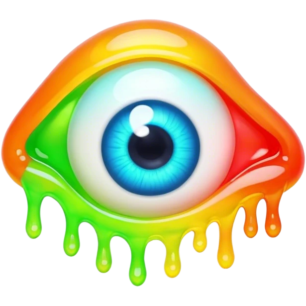 gummy neon melting eyeball emoji