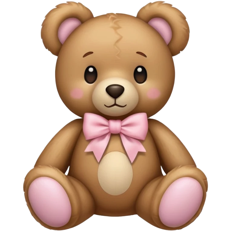 teddy bear with light pink bow emoji