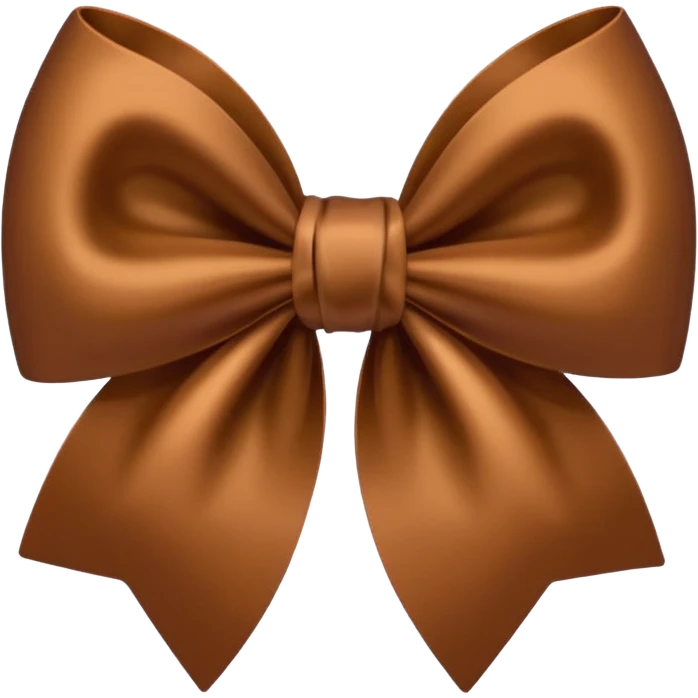 Brown bow and heart emoji