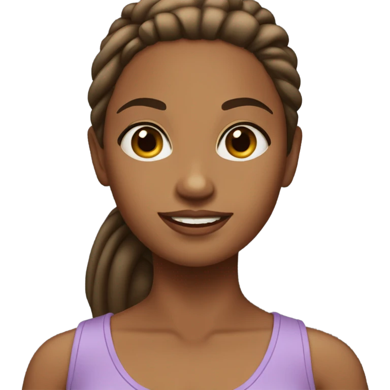 Brown skin girl with slick back ponytail emoji