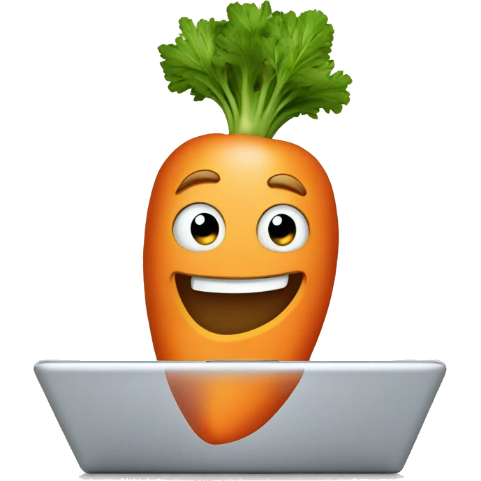 carrot using laptop emoji