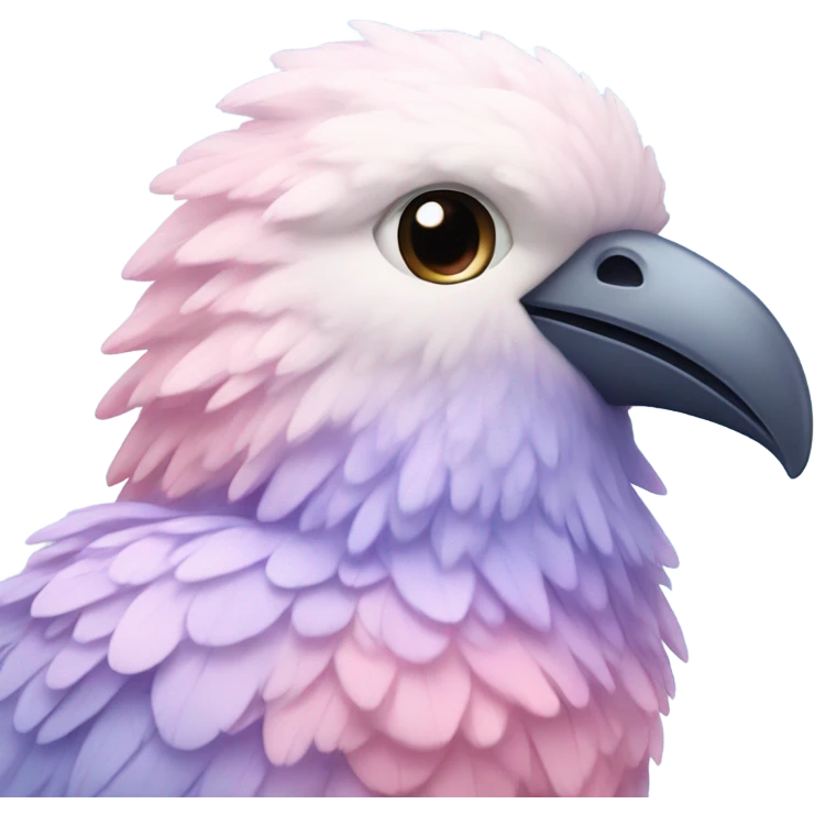 Cotton candy colored bird emoji
