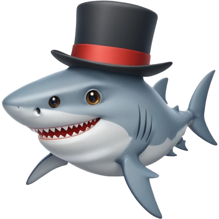 Shark with a top hat emoji
