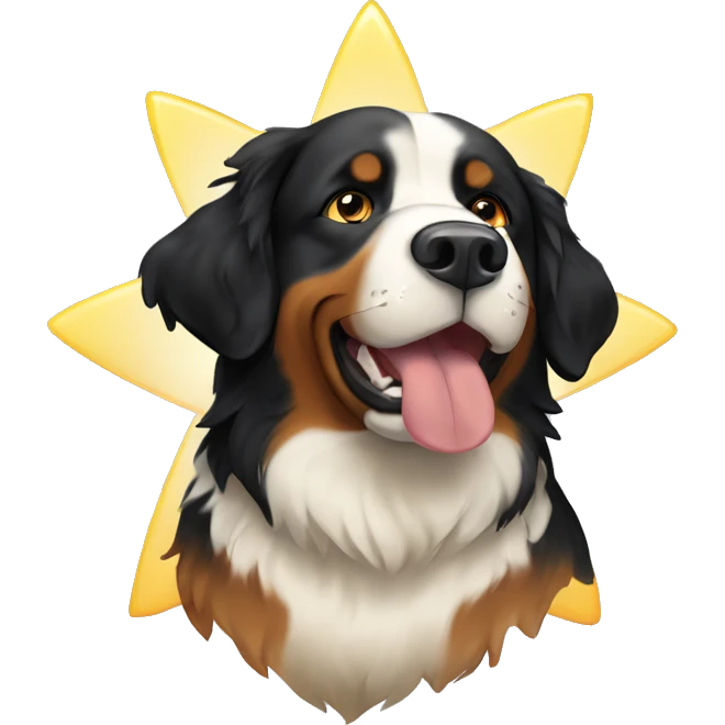 bernese mountain dog with a filipino sun  emoji