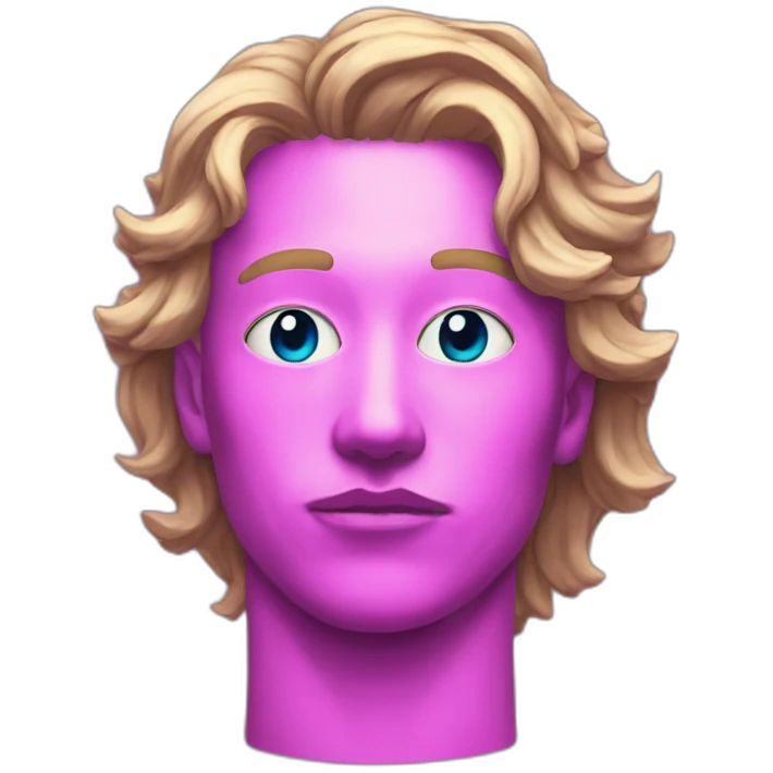 Vaporwave one half of face scarred emoji