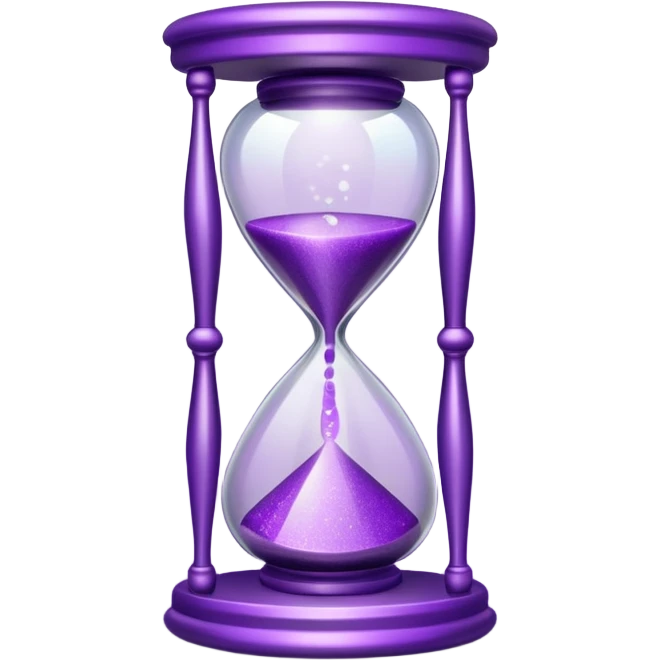 glitter purple hourglass emoji