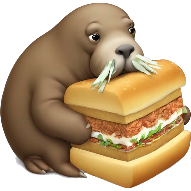 Walrus eating a torta emoji