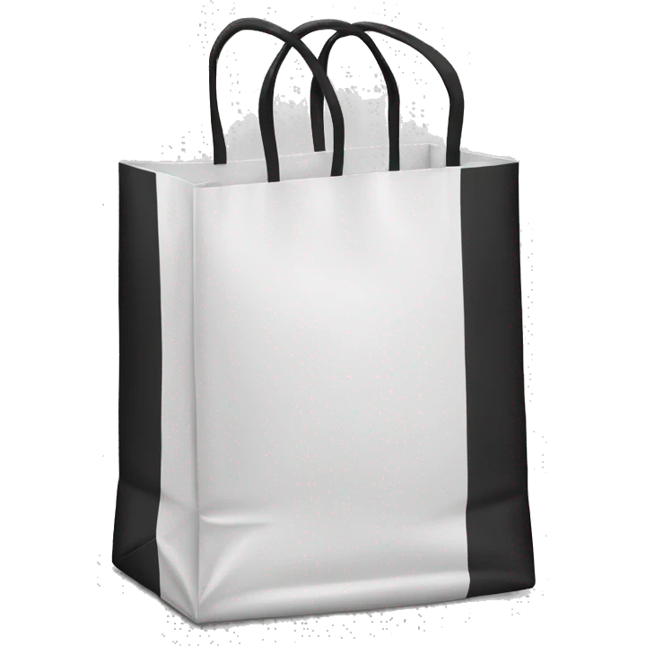 Shopping bag with black and white stripes emoji