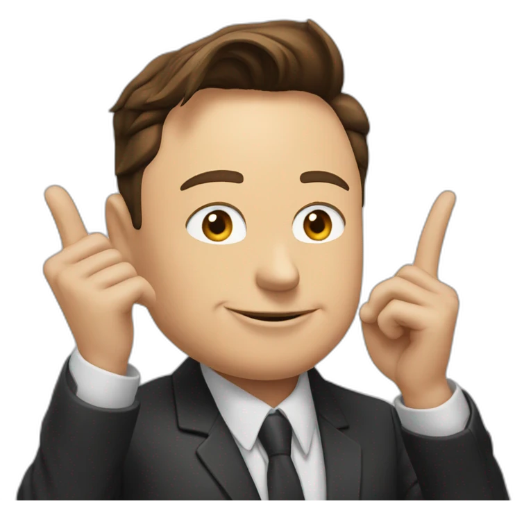 Elon musk pointing a rev0lver at his head emoji