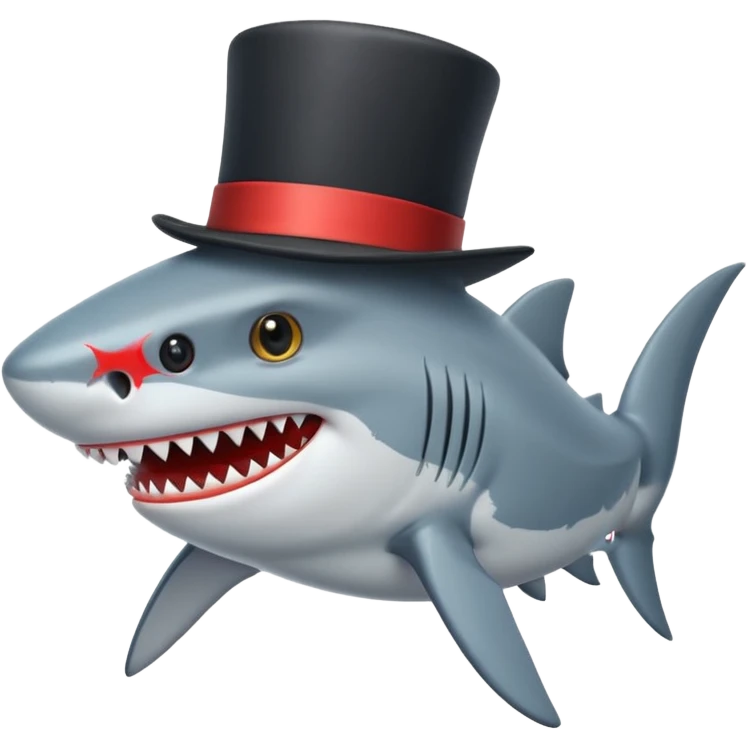 Shark with a top hat emoji