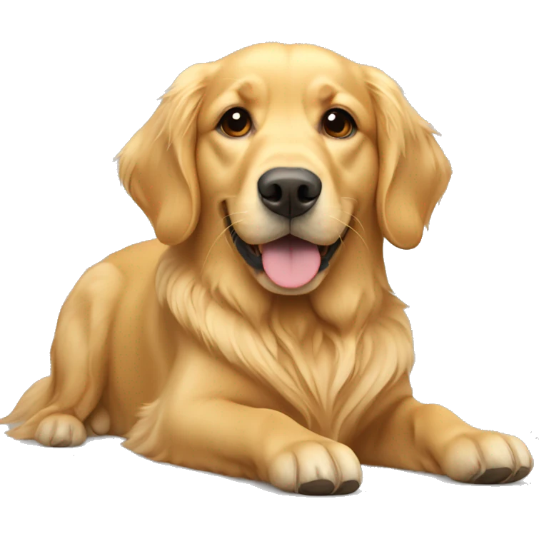 Golden retriever laying down  emoji