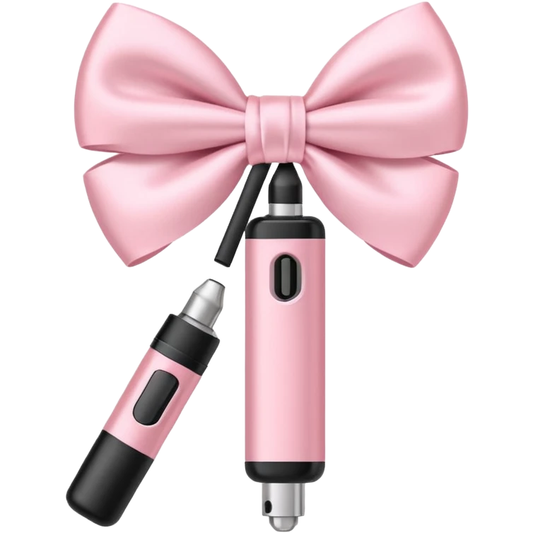 Pastel pink vape with pastel pink bow  emoji