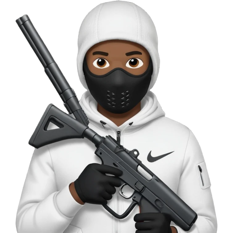 Nike ski mask black man with gun emoji