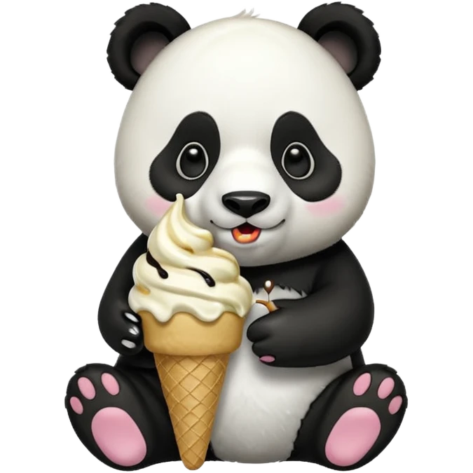 Panda eating ice cream emoji