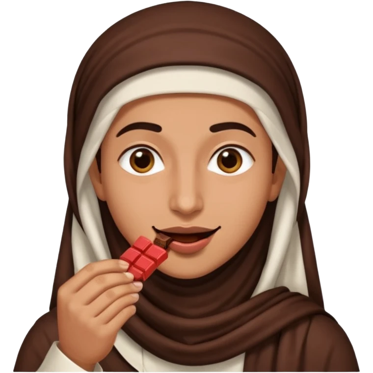 an Arab eats chocolate emoji
