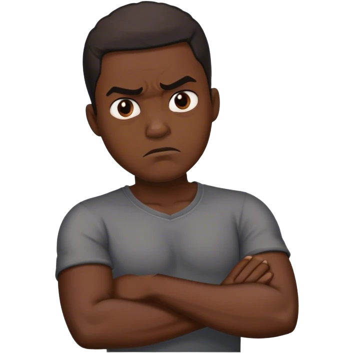 black man crossing arms mad emoji
