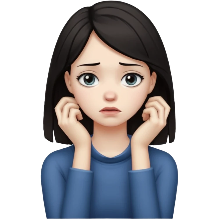 A girl choking herself  emoji