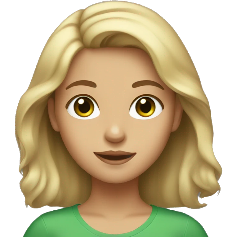 girl with brown and blonde hair and green eyes emoji