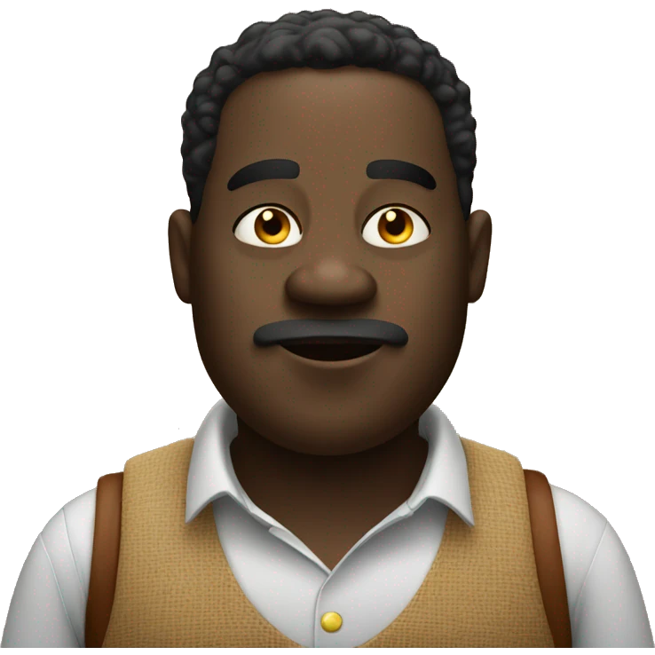 Fat black guy smoking cigar emoji