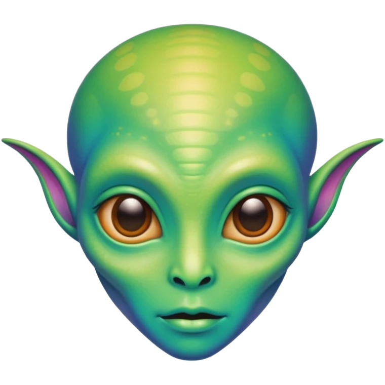 alien living in desert, very colorful, accessories, just face  emoji