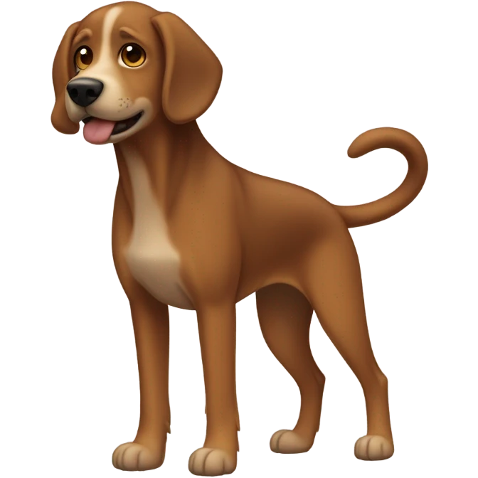 mutt dog brown and tall emoji